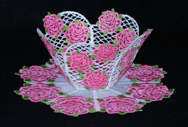 BFC0240 Lace Bowl & Doily-Lace Rose