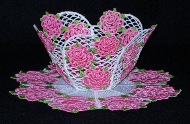 BFC0240 Lace Bowl & Doily-Lace Rose