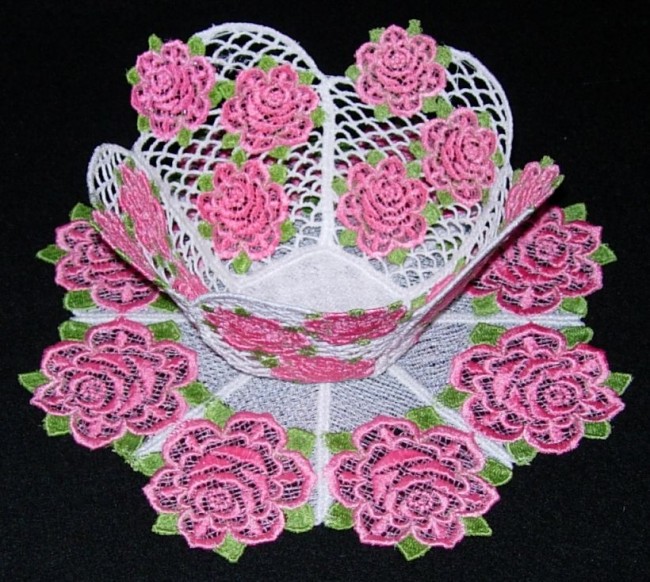 BFC0240 Lace Bowl & Doily-Lace Rose