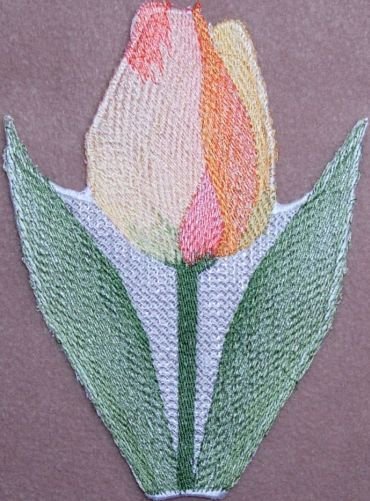 BFC0248 Lace Bowl & doily-Watercolor Tulips