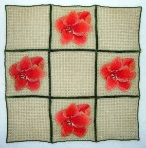 BFC0261 Lace Bowl and Doily Amaryllis