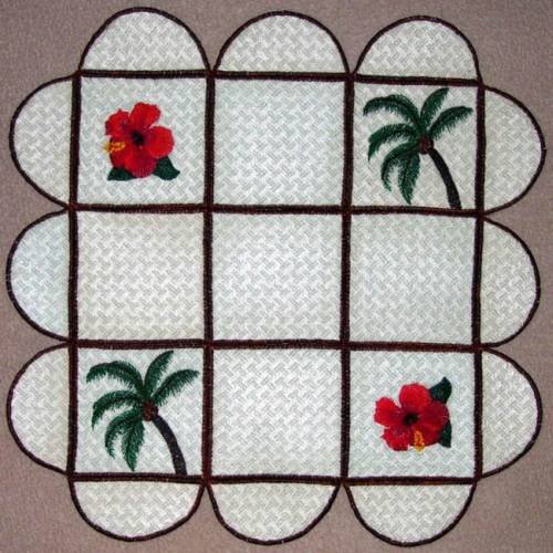 BFC0264 Lace Bowl and Doily-Tropical Palms