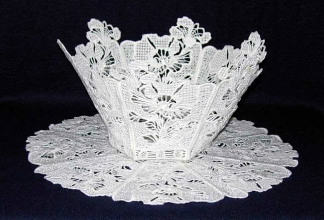 BFC0274 Lace Bowl Floral Elegance
