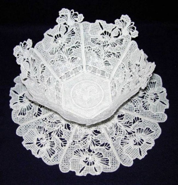 BFC0274 Lace Bowl Floral Elegance