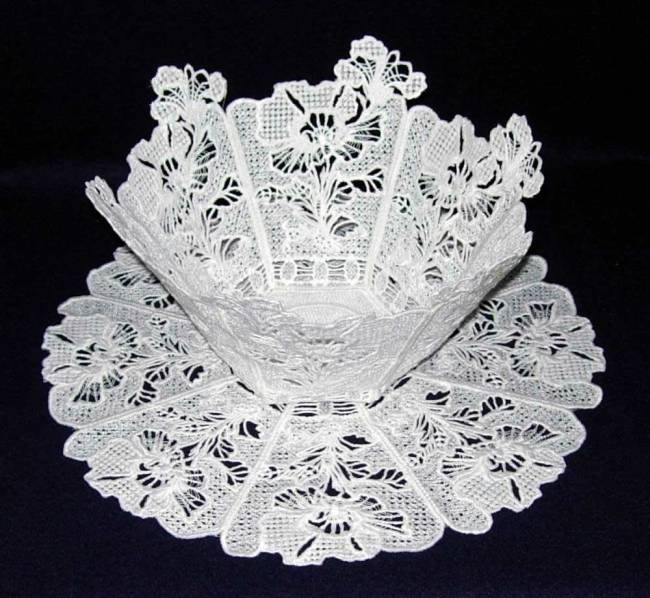 BFC0274 Lace Bowl Floral Elegance