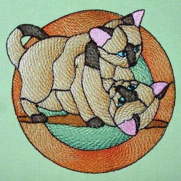 BFC0278 Stained Glass Cats