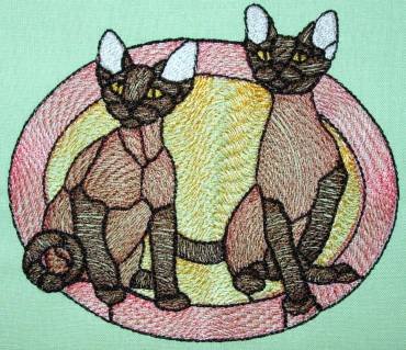 BFC0278 Stained Glass Cats
