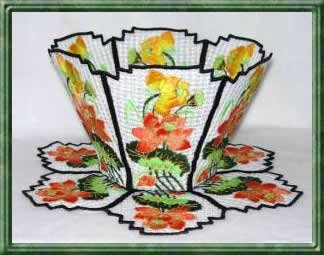 BFC0288 Lace Bowl and Doily Lotus Flowers