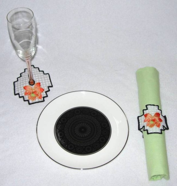 BFC0288 Lace Bowl and Doily Lotus Flowers