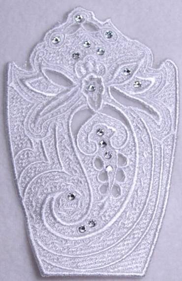 BFC0293 Lace Bowl and Doily Paisley Crystals