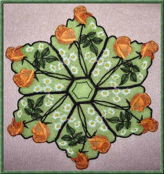 BFC0301 Lace Bowl & doily-Watercolor Roses