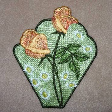 BFC0301 Lace Bowl & doily-Watercolor Roses