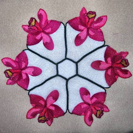 BFC0304 Lace Bowl & Doily  Watercolor Orchids