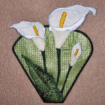 BFC0308  Lace Bowl & Doily  Calla Lily