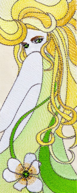 Golden Lady with Flower