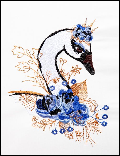 White Swan - Blue Roses