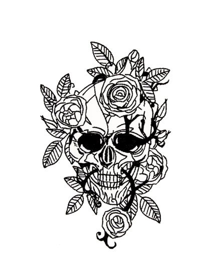 Skull with Roses