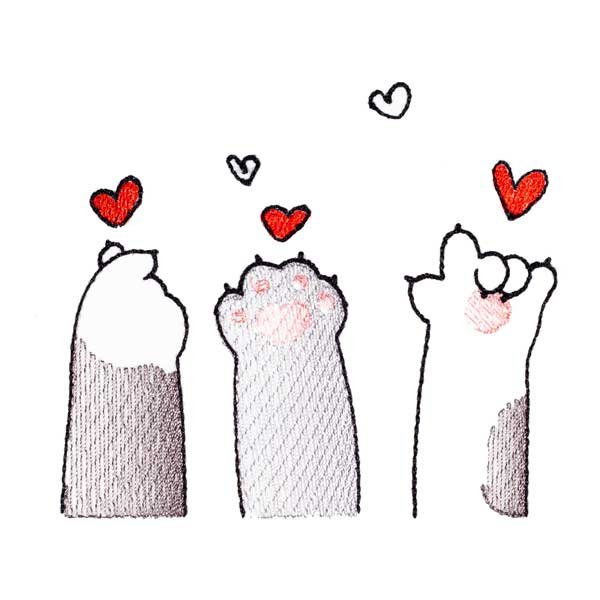 Cat Heart Hands