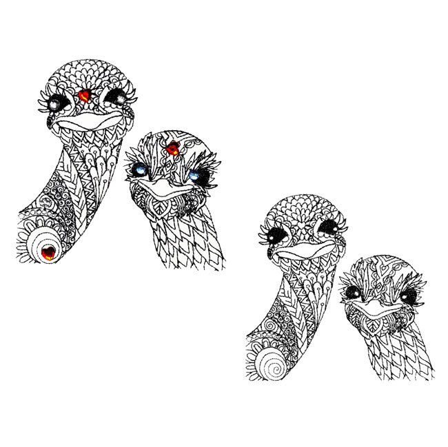 BFC31623 Embellished Ostriches
