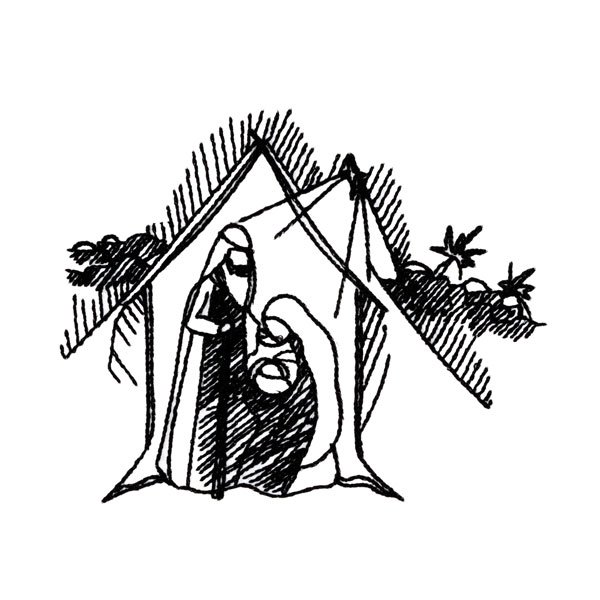 BFC31826 Blackwork Nativity