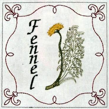 BFC0321 Medieval Herbal Quilt Squares