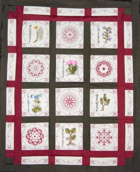BFC0321 Medieval Herbal Quilt Squares