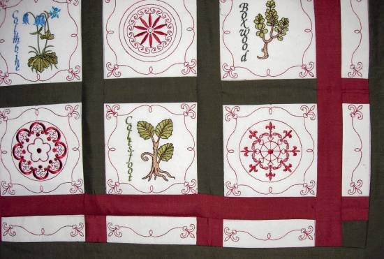 BFC0321 Medieval Herbal Quilt Squares