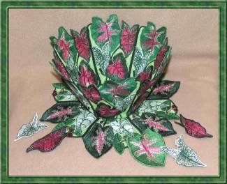 BFC0322  Lace Bowl & Doily  Caladium