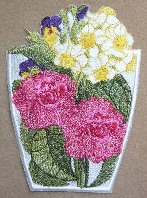 BFC0333   Lace Bowl & Doily  Watercolor Bouquet