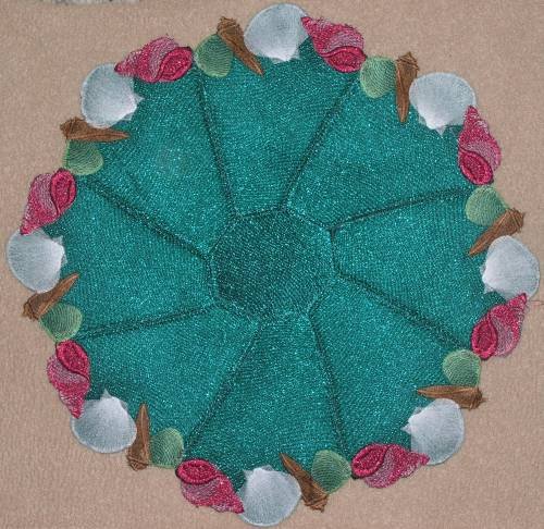 BFC0340 Lace Bowl & Doily  Coral Reef