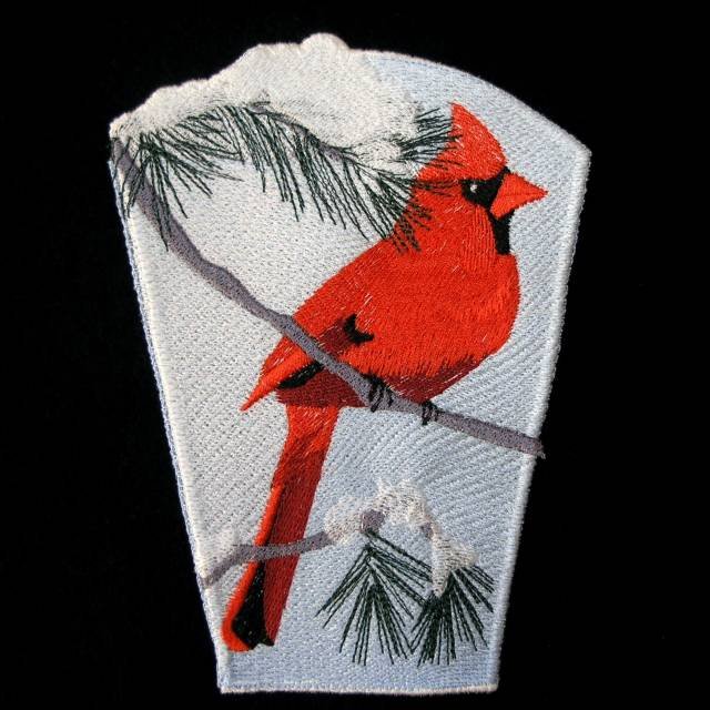 BFC0371 Lace Bowl & Doily Cardinals