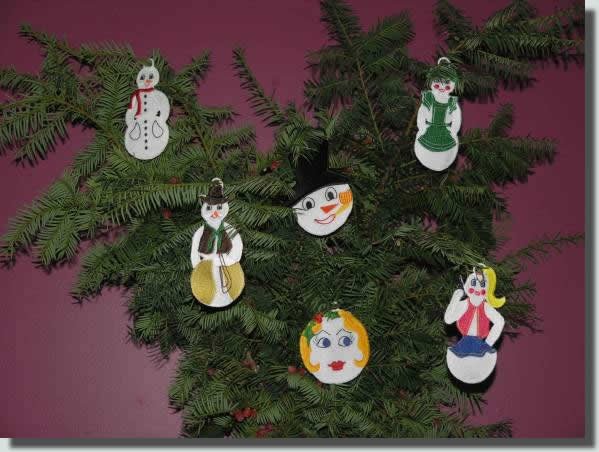 BFC0379 Freestanding Lace Snowman Ornaments