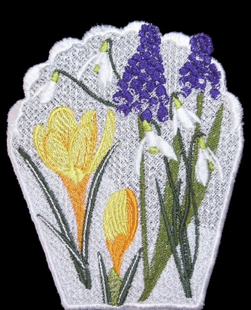 BFC0430 Lace Bowl & Doily - It's Spring