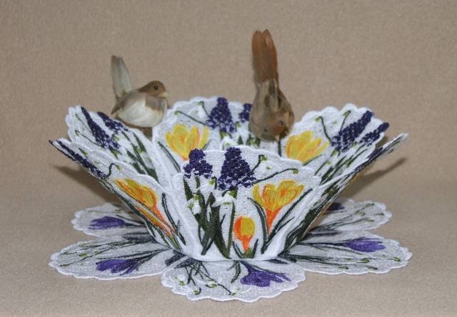 BFC0430 Lace Bowl & Doily - It's Spring