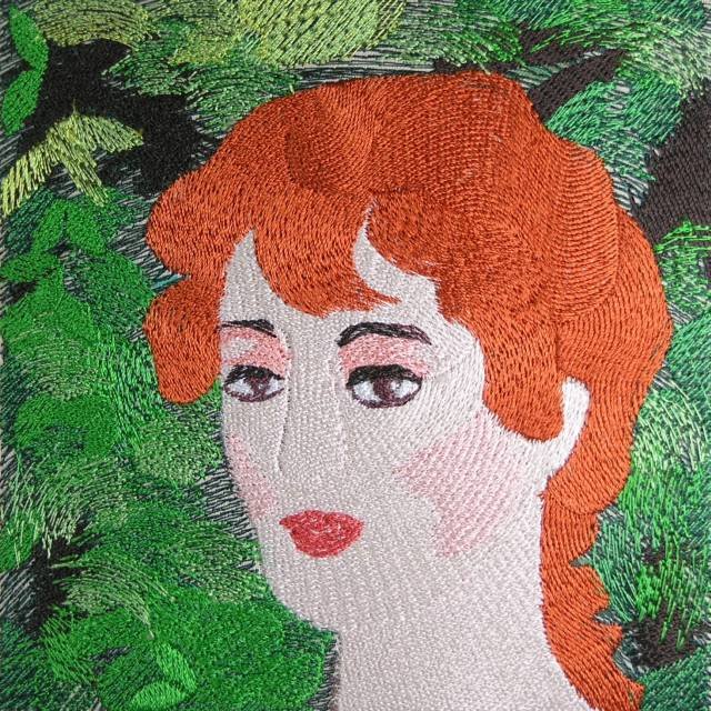 BFC0464 Window - Lady with Lilacs