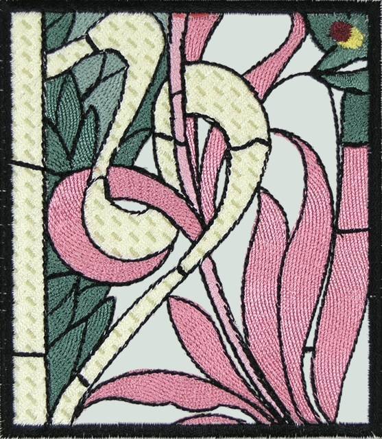 BFC0501 Art Nouveau Stained Glass Peacock Complete
