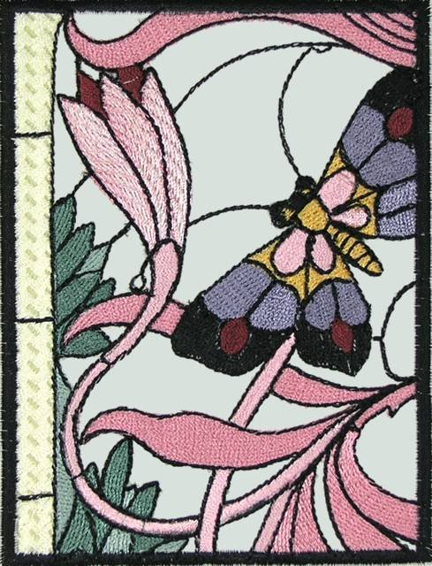 BFC0501 Art Nouveau Stained Glass Peacock Complete