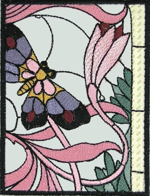 BFC0501 Art Nouveau Stained Glass Peacock Complete