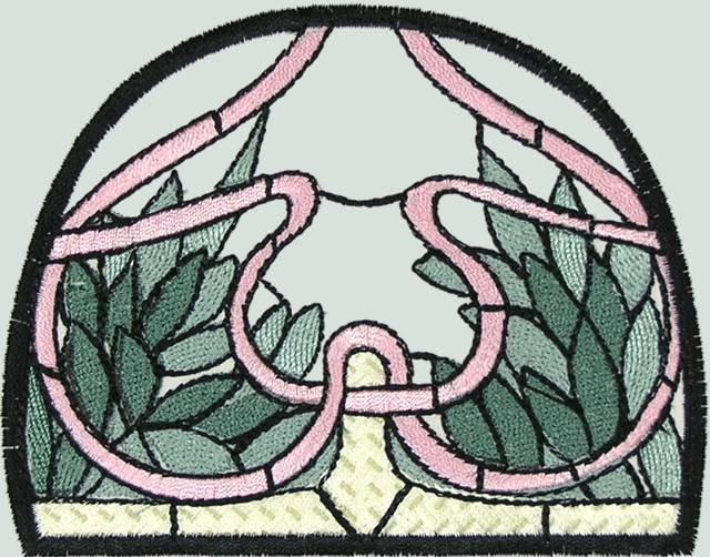 BFC0501 Art Nouveau Stained Glass Peacock Complete