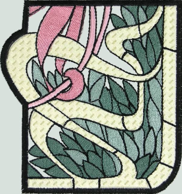 BFC0501 Art Nouveau Stained Glass Peacock Complete