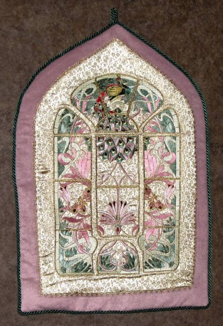 BFC0501 Art Nouveau Stained Glass Peacock Complete