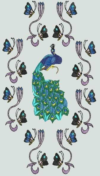 BFC0502 Art Nouveau  Peacock Designs