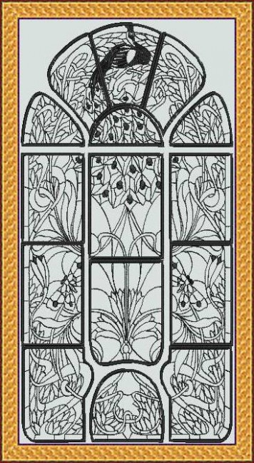BFC0503 Art Nouveau Peacock Designs Complete