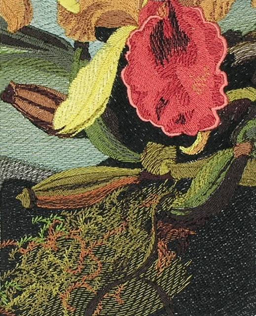 BFC0569 Window - Orchids & The Hummingbird
