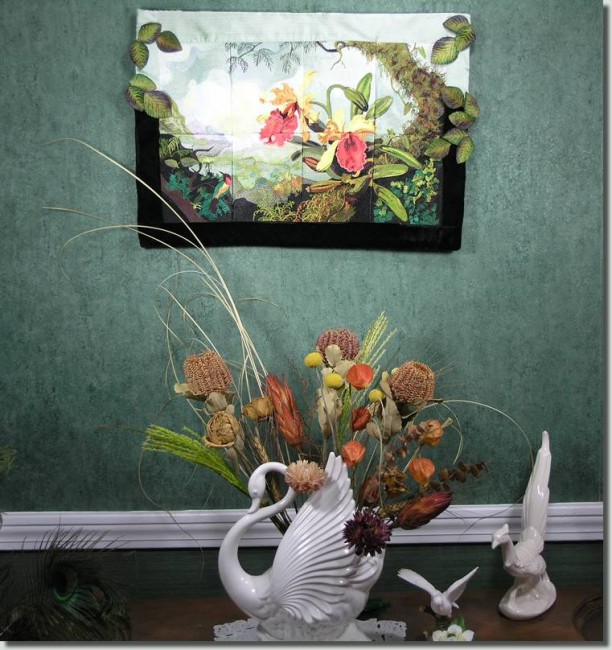 BFC0569 Window - Orchids & The Hummingbird