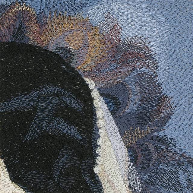 BFC0570 Window- Lady with Peacock Feathers