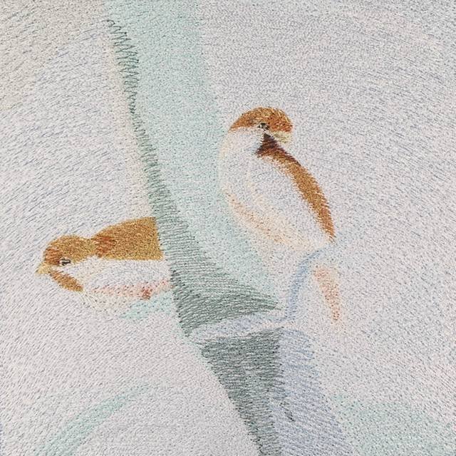 BFC0580 Blue Study with Birds