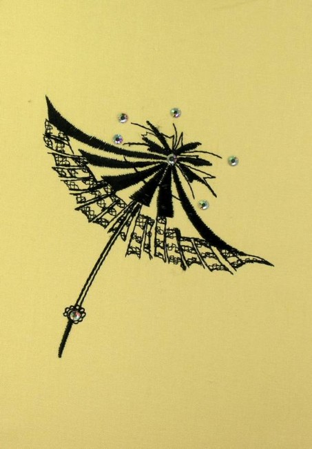 BFC0591 Crystal Flowers - Blackwork