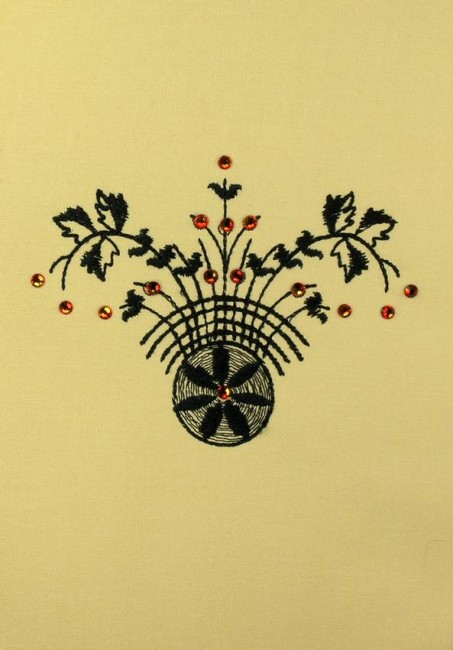 BFC0591 Crystal Flowers - Blackwork