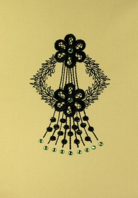 BFC0591 Crystal Flowers - Blackwork